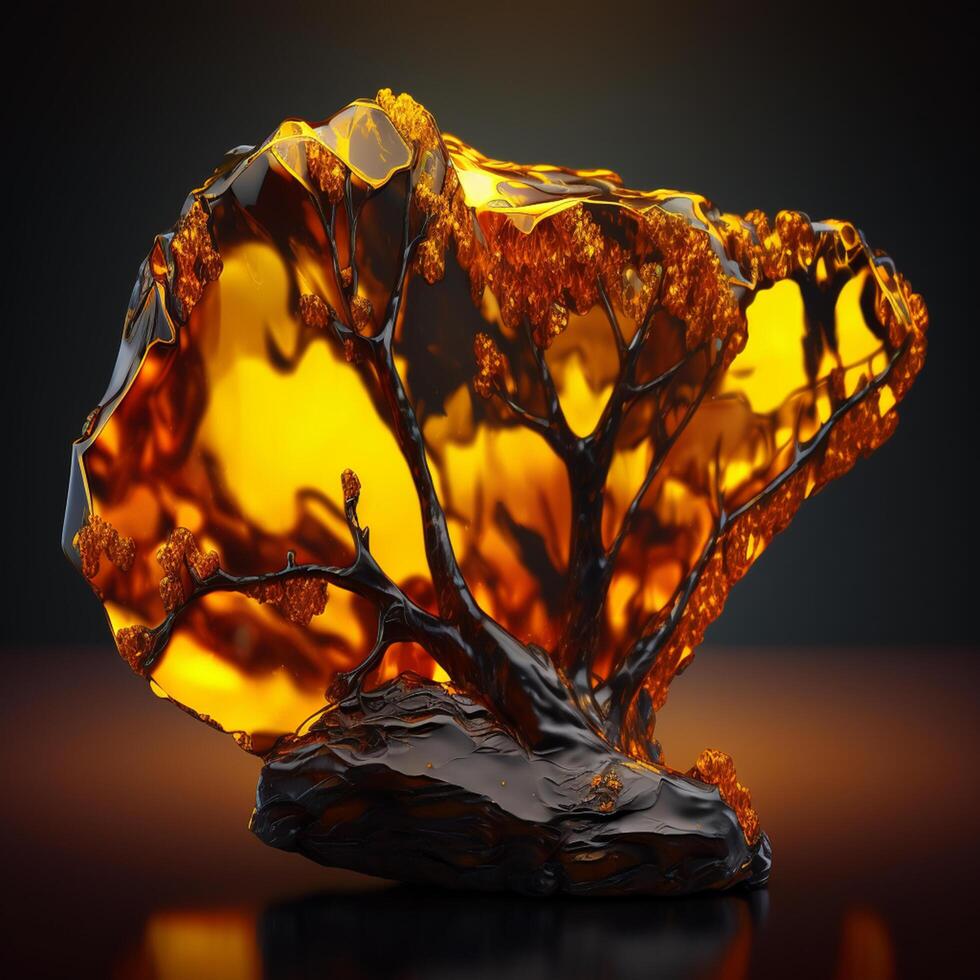 Radiant Beauty Stunning Golden Russian Amber Glowing in the Sunlight photo