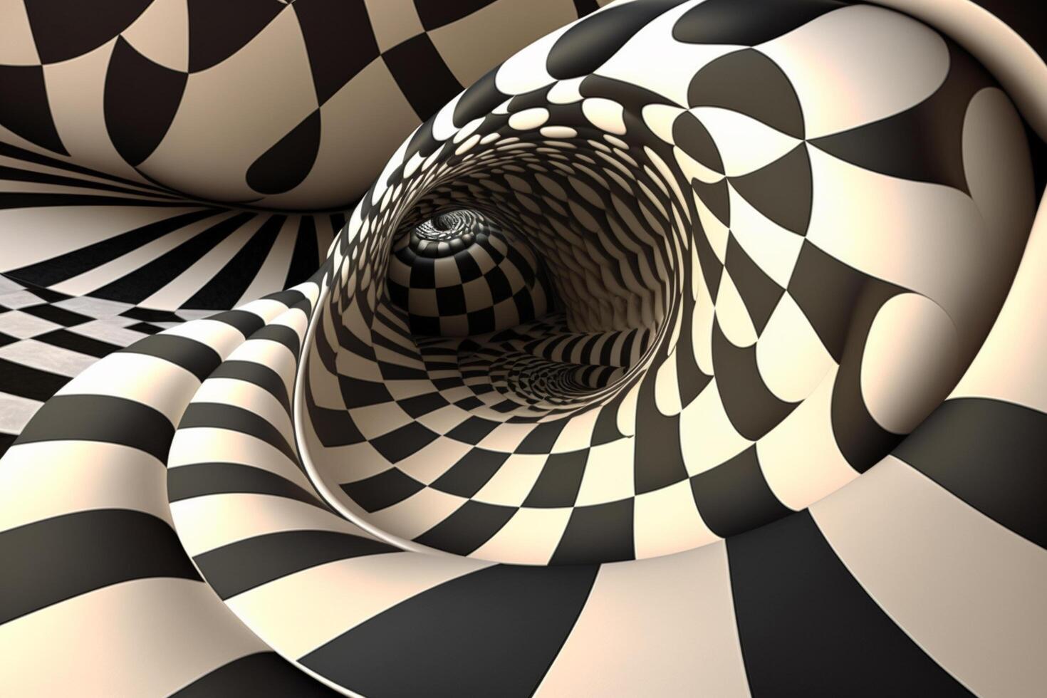 3D Chessboard Pattern with Swirling Effect photo