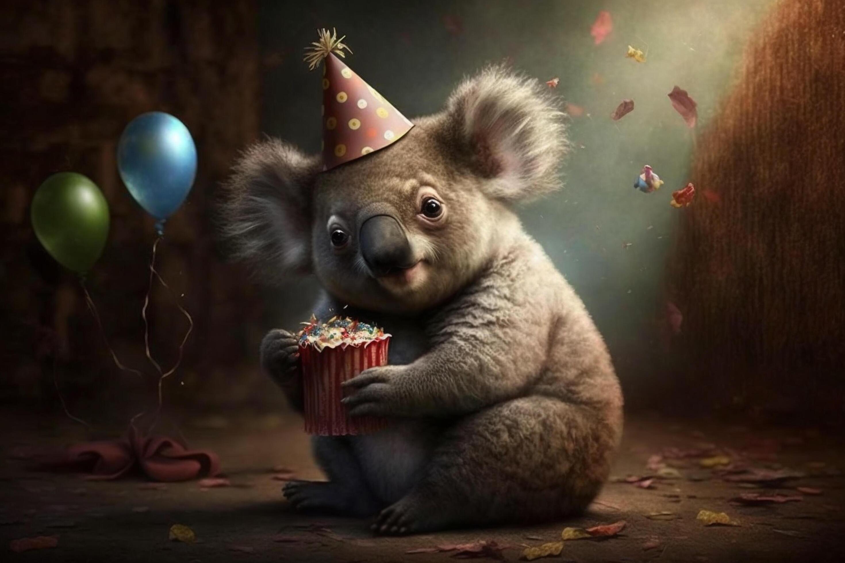 koala fête anniversaire fête anniversaire carte ai généré contenu 24063600  Photo de stock chez Vecteezy