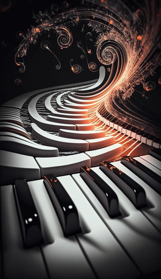 Musical Vortex An Abstract Composition of Piano Keys Representing Sound Waves photo