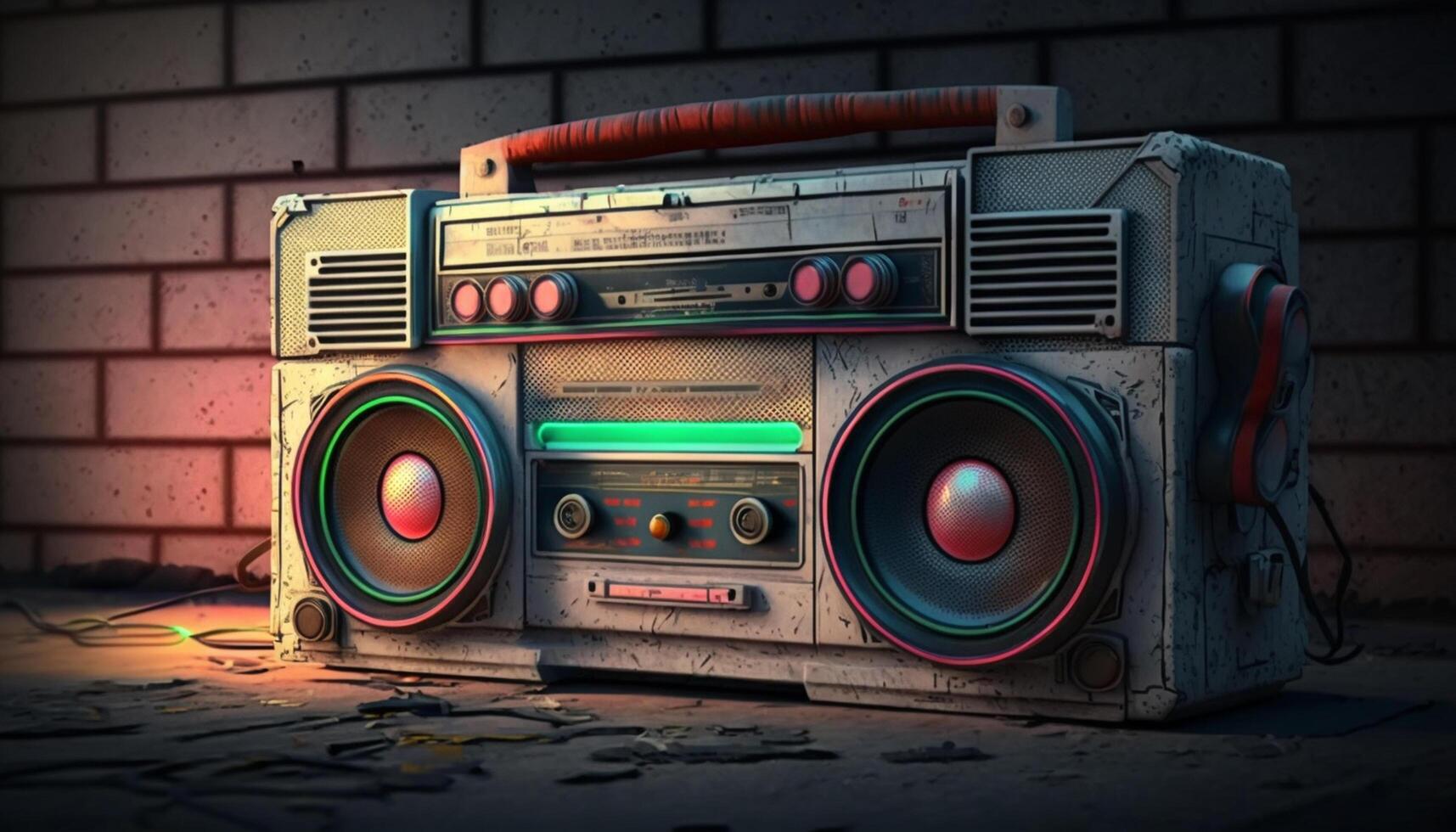 Blast from the Past 80s Ghetto Blaster in Neon Colors photo