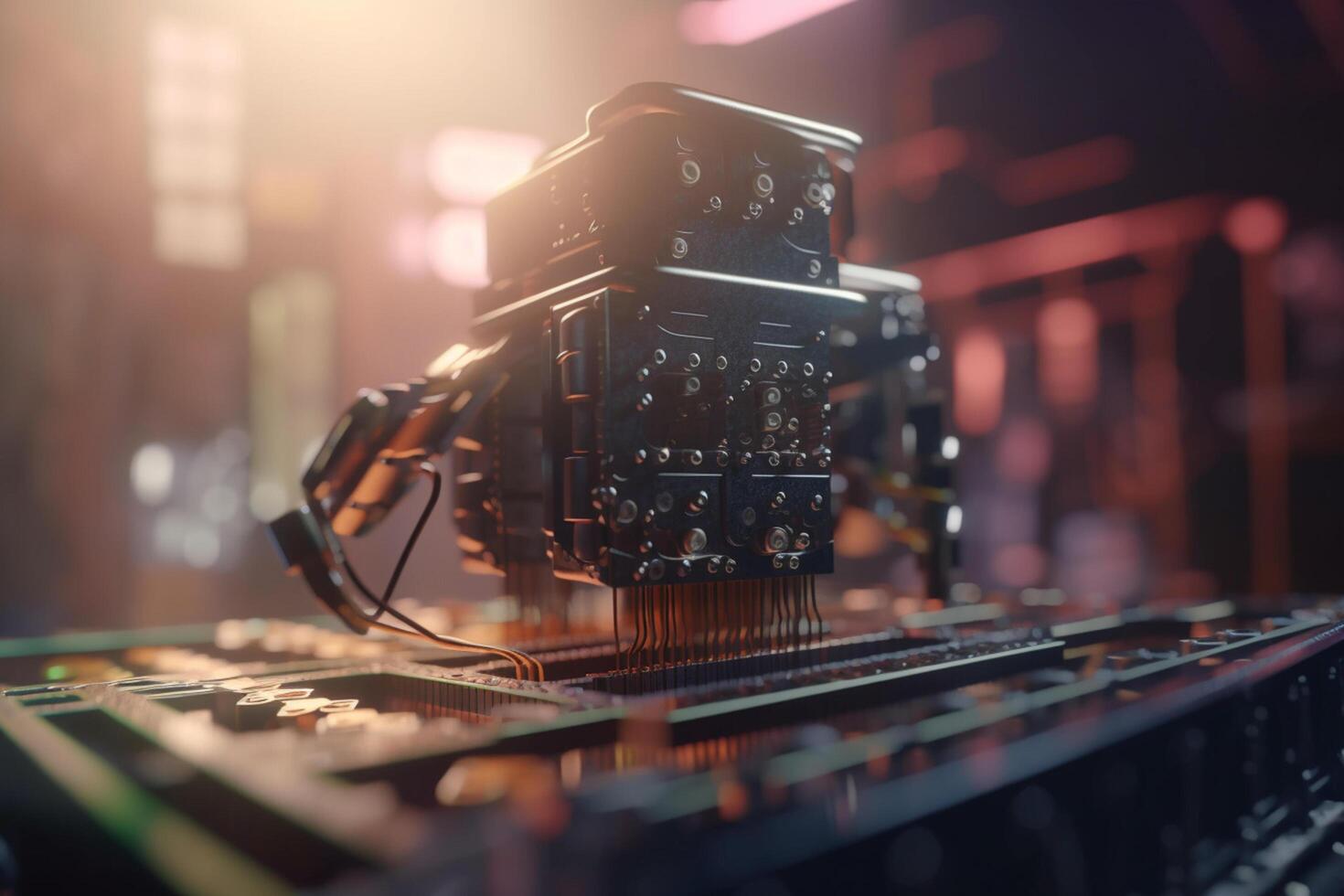Automated Manufacturing with AI-Powered Robots in a Factory photo