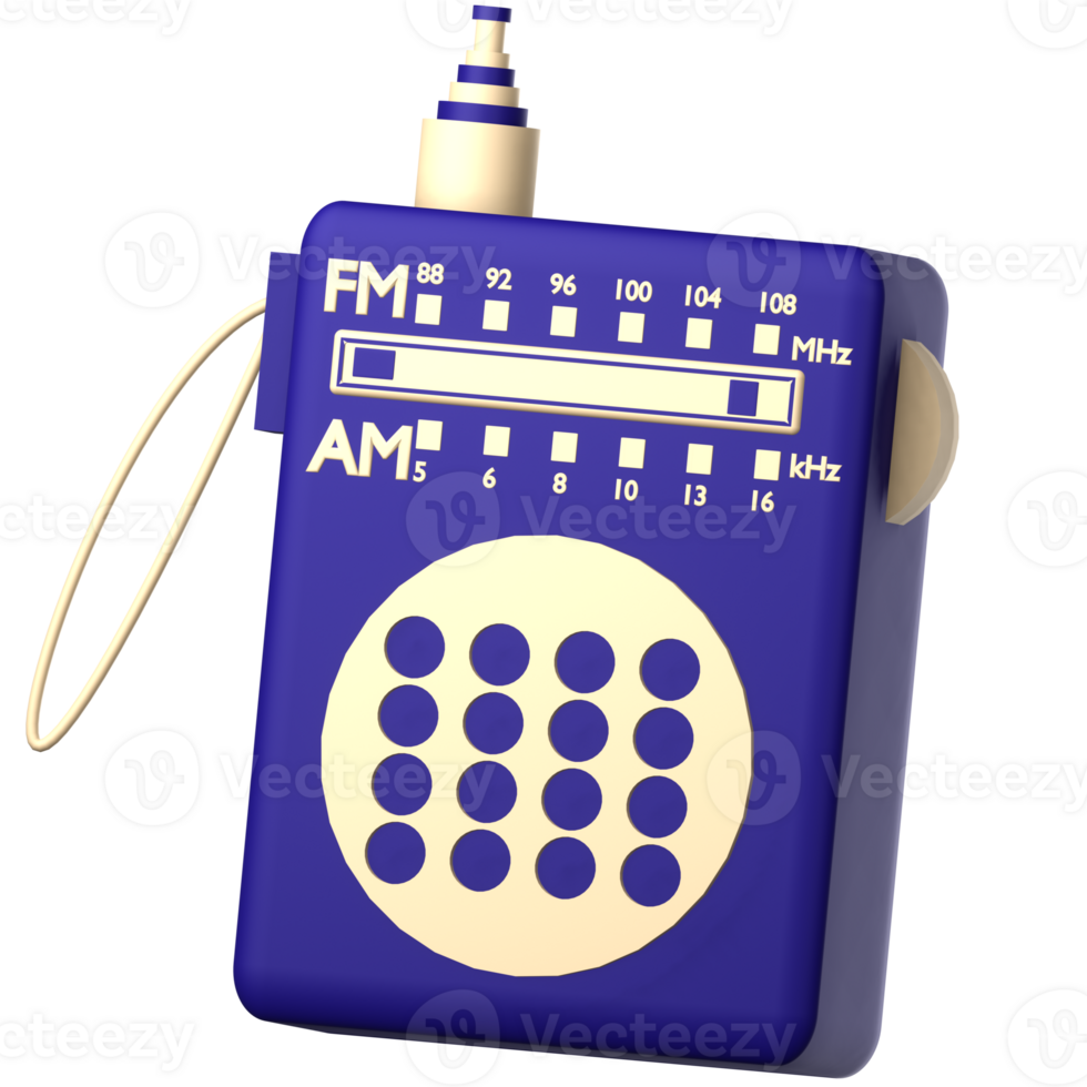 portable radio 3d icoon png
