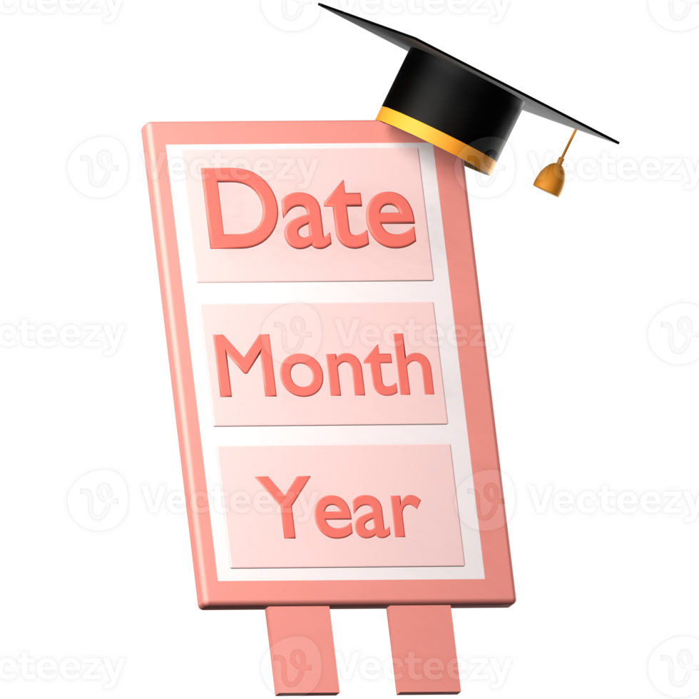 graduation date 3d icon png