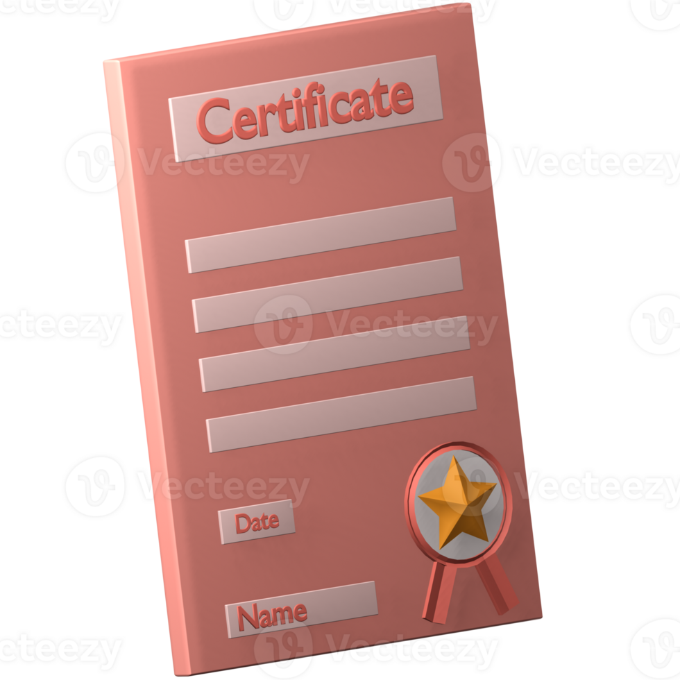 certificate 3d icon png
