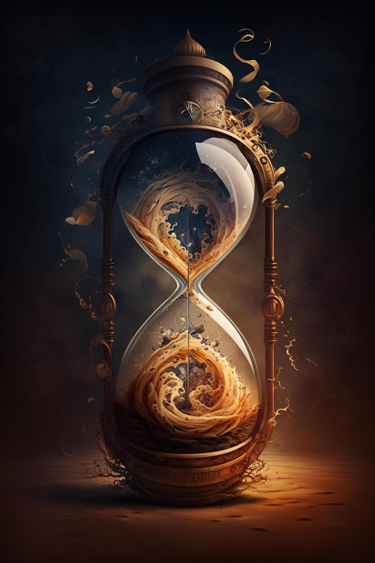 Illustration hourglass symbol of time and infinity content 24063864