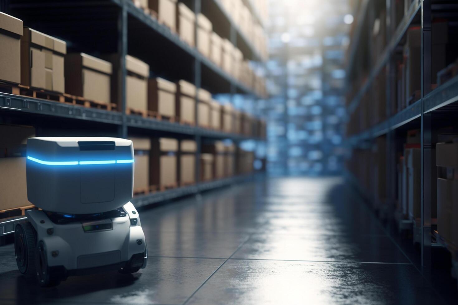 Automated Warehouse Management AI-Controlled Robotics for Efficient Inventory Handling photo