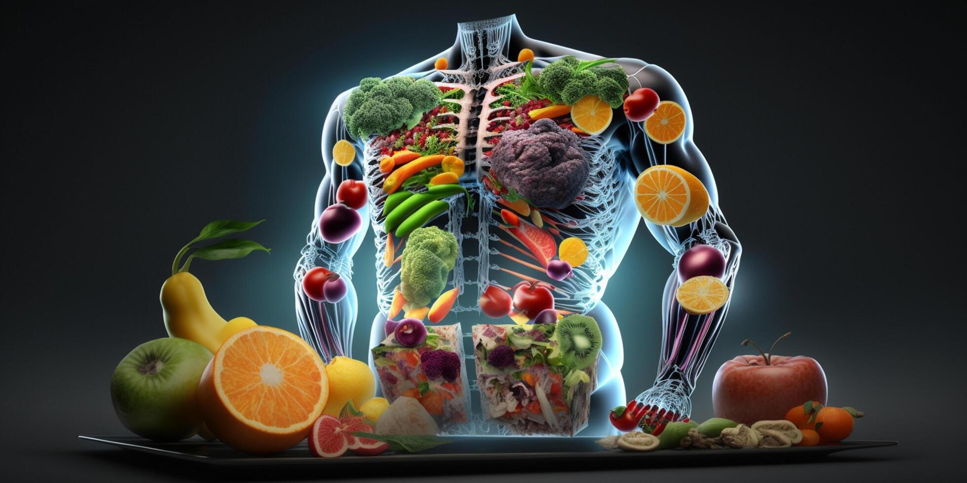 cuerpo sano dieta desintoxicación Fruta vegetal alcalino dieta ai generado ilustración foto
