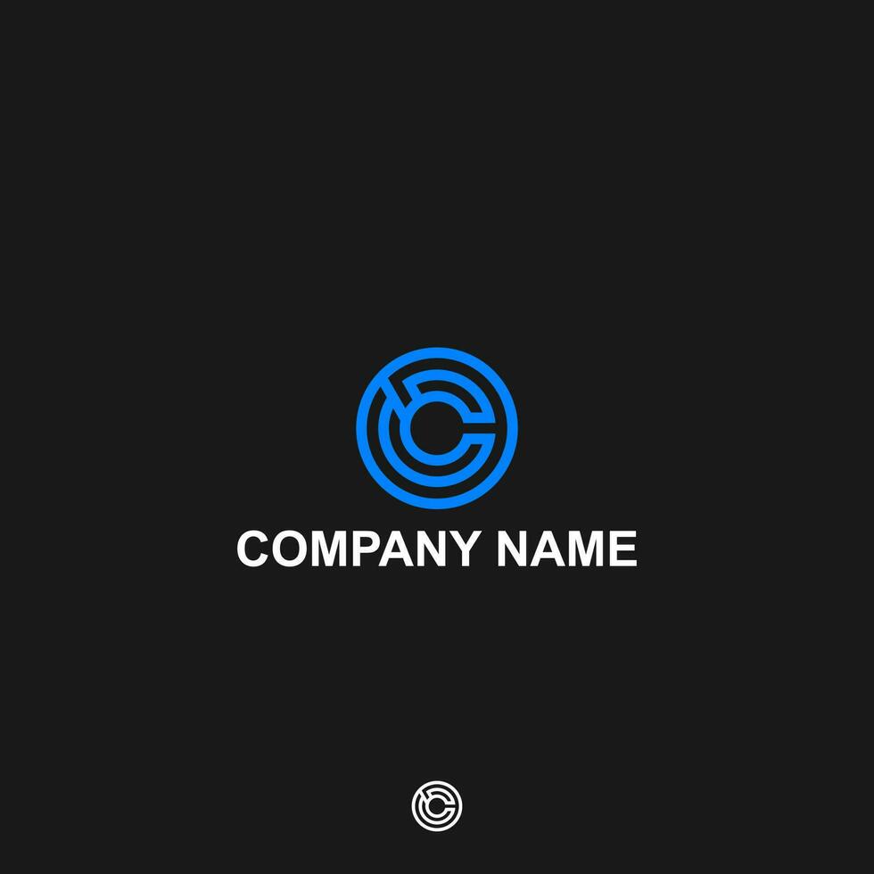 monograma logo letra C, cc o ccc moderno empresa C, carta, icono, cc, abstracto, vector, negocio, diseño, boda, arte, fuente, concepto, etiqueta, alfabeto, plantilla, bitcoin, azul, creativo vector
