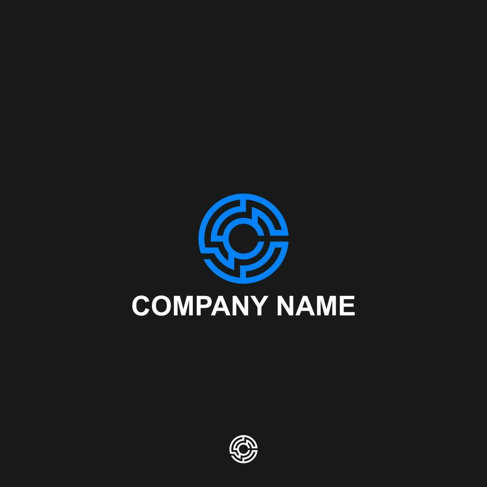 monogram logo letter c blockchain, symbol, design, icon, business, initial, shape, concept, blockchain, technology, crypto, abstract, coin, sign, corporate, modern, geometric template vector
