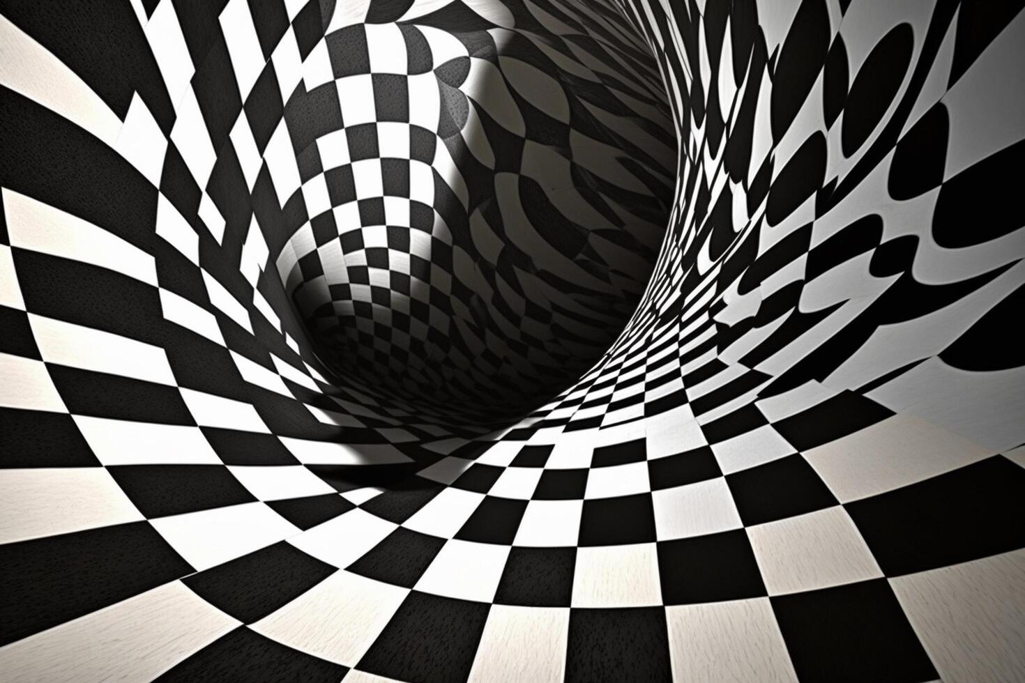 3D Vortex Chessboard Pattern photo