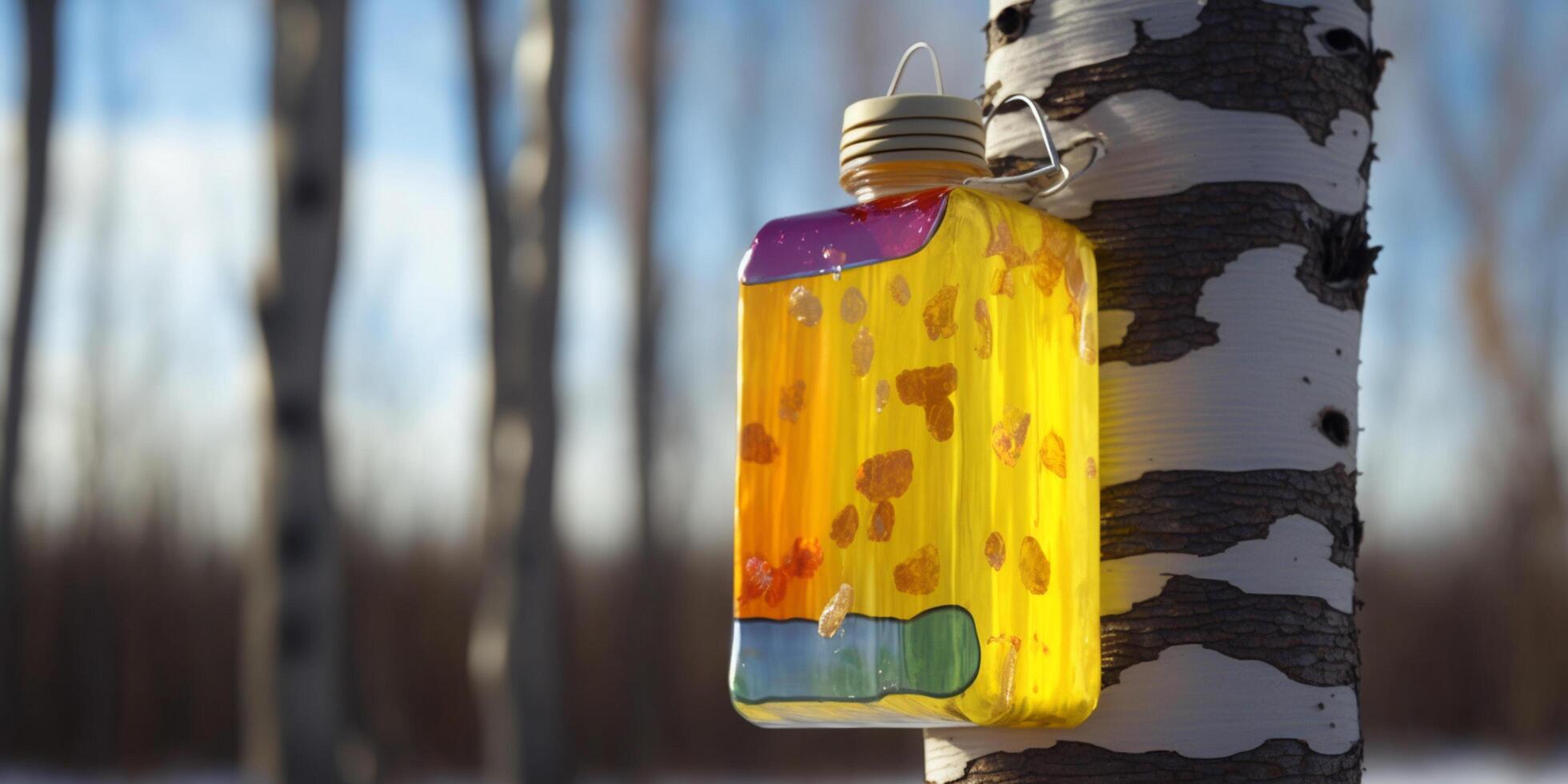 Picture of a Bottle of Traditional Russian Birch Sap photo