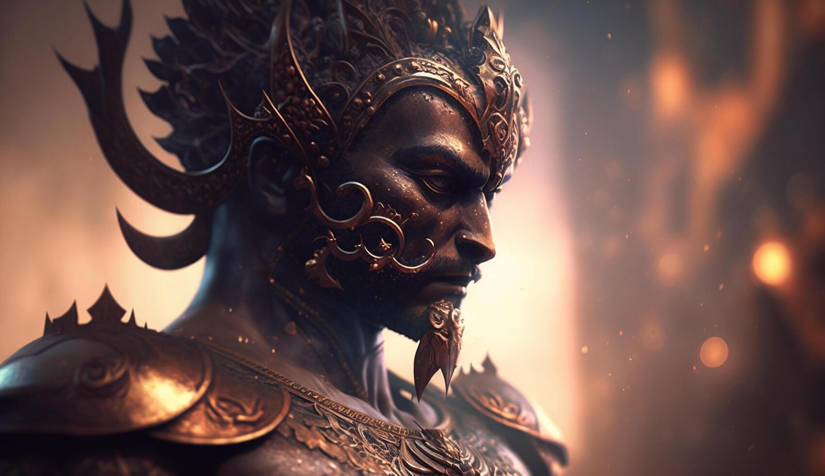 The Mighty Ravana A Stunning Portrait of the Mythical Indian Demon King photo