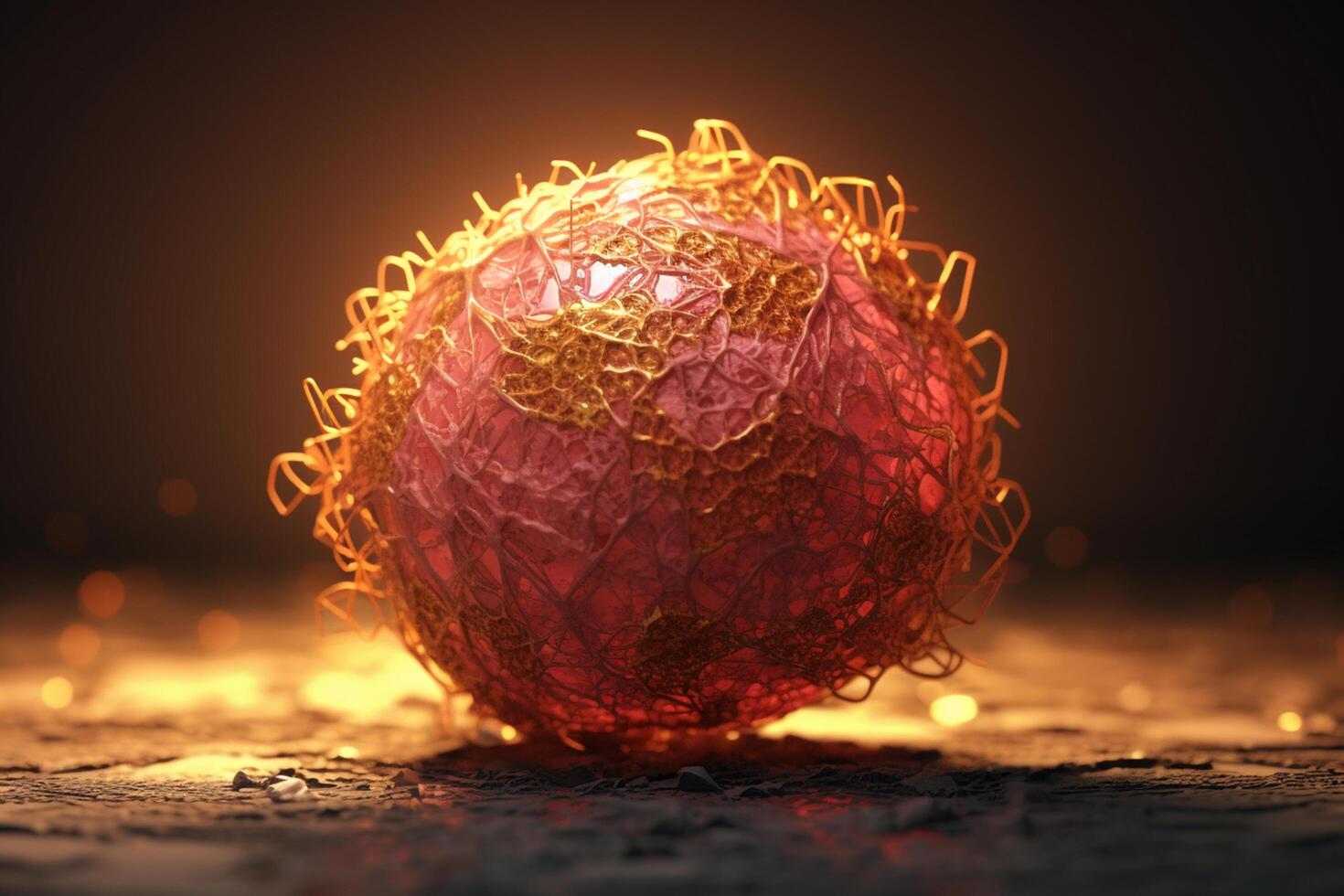 Exploring the Intricacies of Cellular Life A Mesmerizing 3D Illustration Showcasing the Microscopic World of Cancer Cells photo