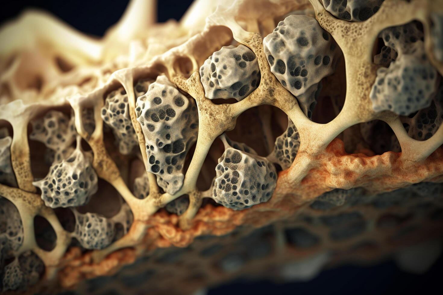 Magnified View of Bone Structure Under the Microscope photo