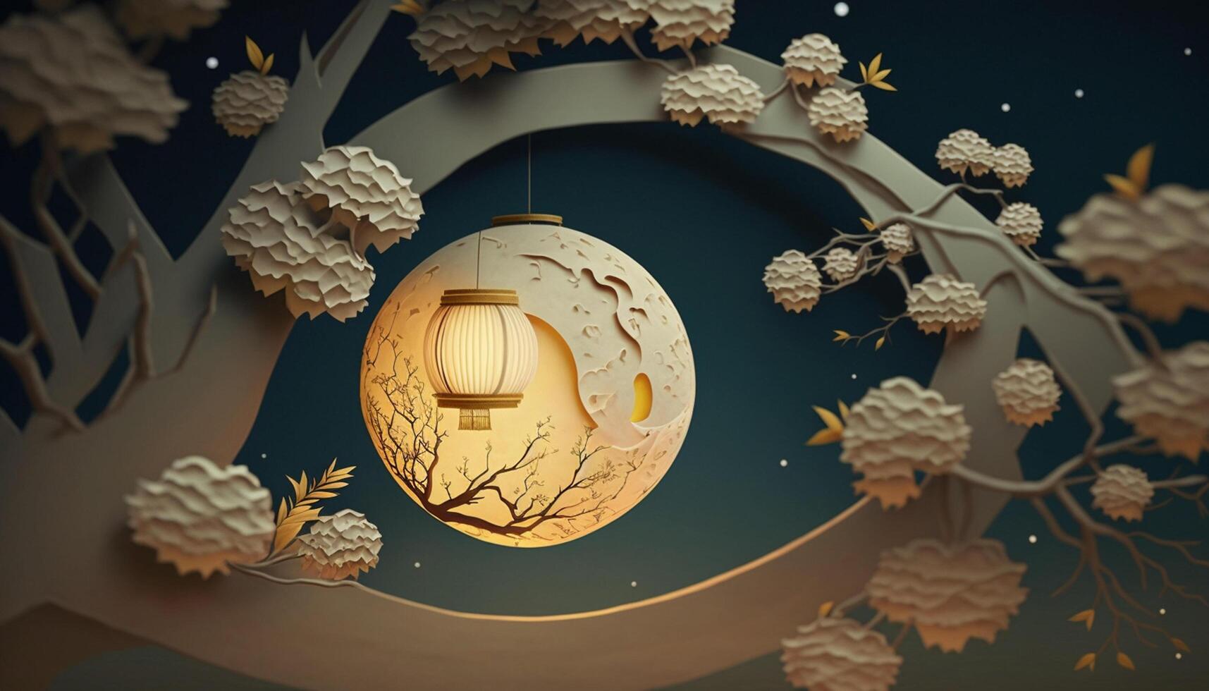 encantador decoraciones para chino Luna festival celebracion ai generado foto