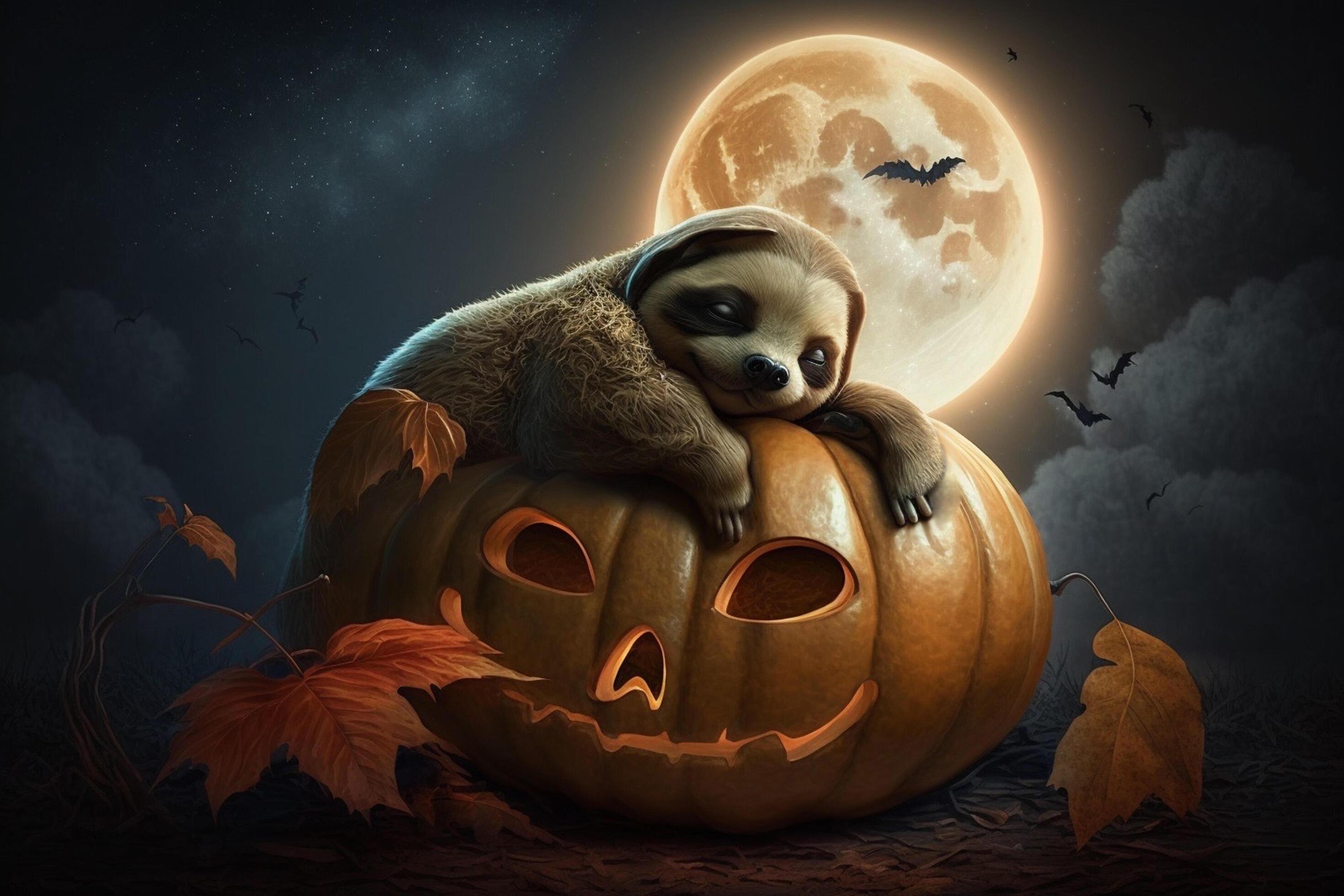 Exhausted Tired Sloth Has Fallen Asleep On A Halloween Pumpkin 24064616 Stock Photo At Vecteezy exhausted-tired-sloth-has-fallen-asleep-on-a-halloween-pumpkin-24064616-stock-photo-at-vecteezy