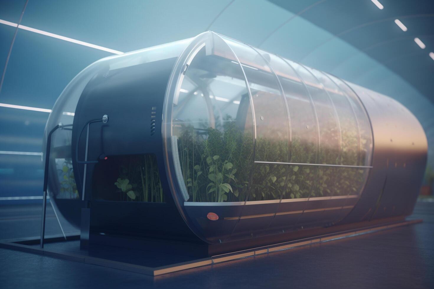 subterráneo oasis un futurista invernadero laboratorio ai generado foto