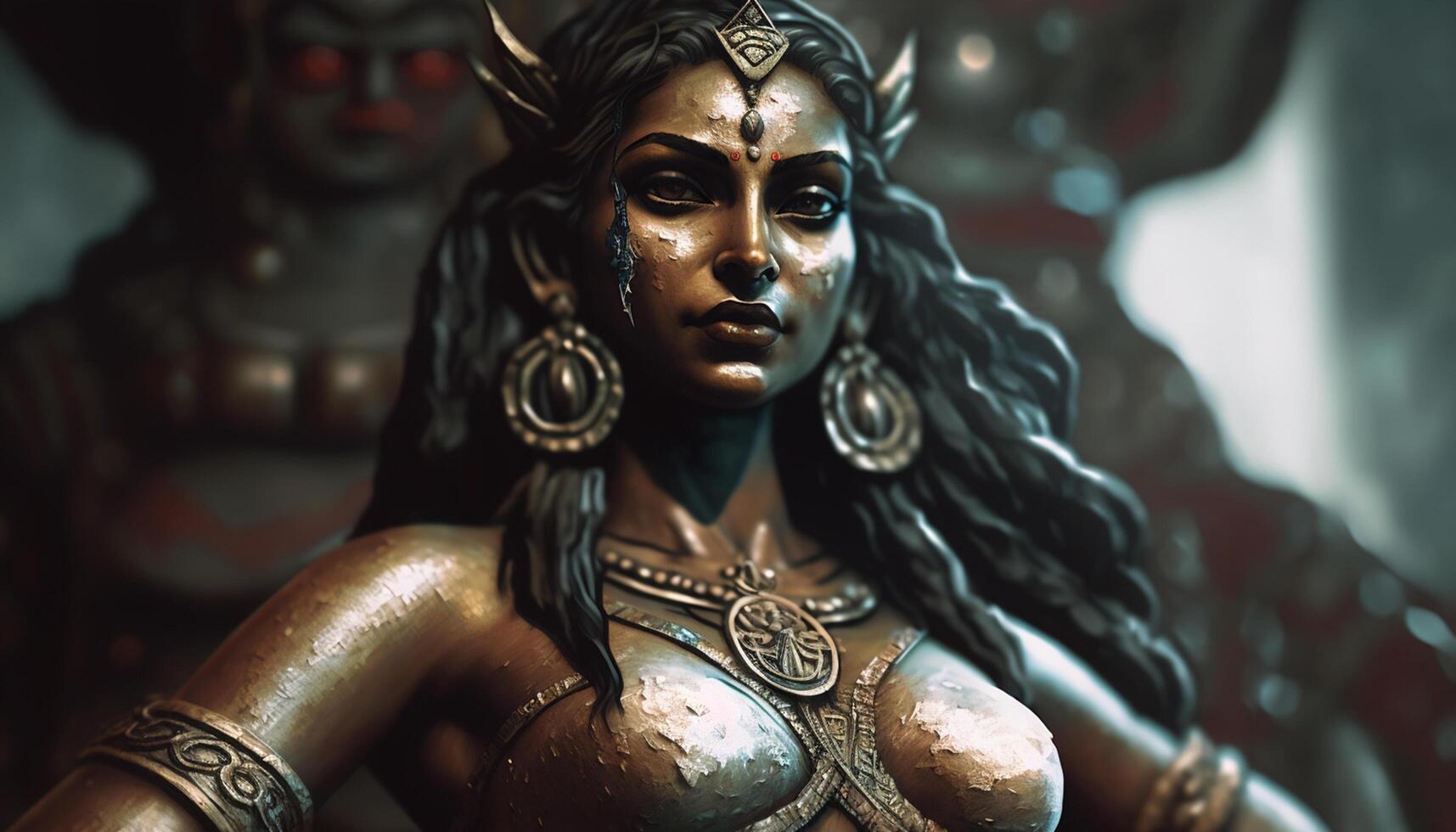 Divine Warrior A Portrait of Durga, the Hindu Goddess of War in Sculpture photo