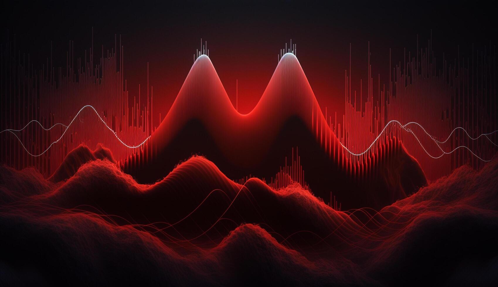 Ruby Radiance Abstract Red Frequencies on Dark Background photo