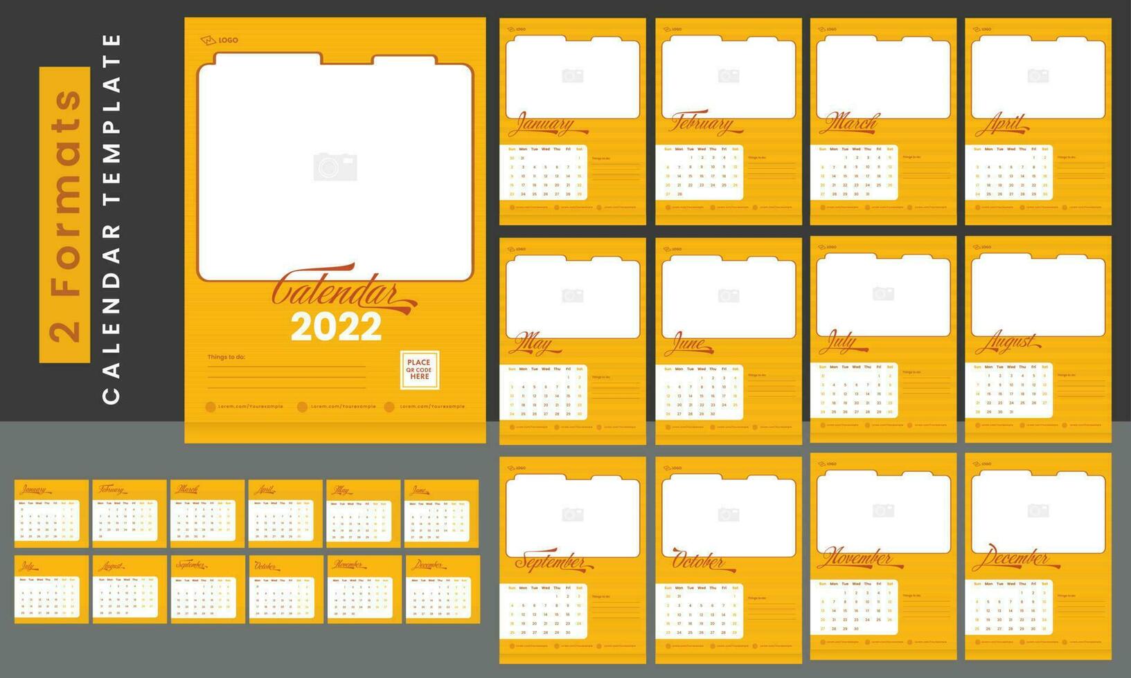 Yearly desk calendar design. vector