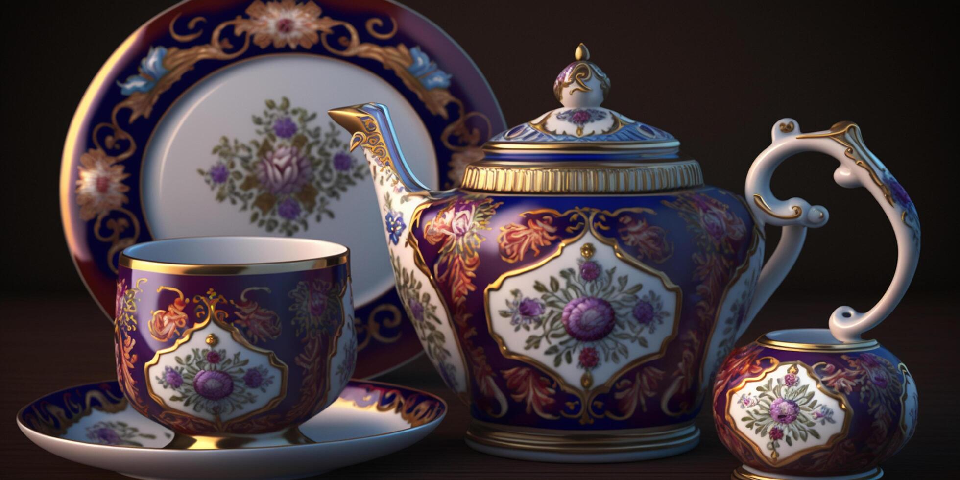 Traditional Russian Porcelain A Timeless Art Form with Rich Colors and Unique Designs photo