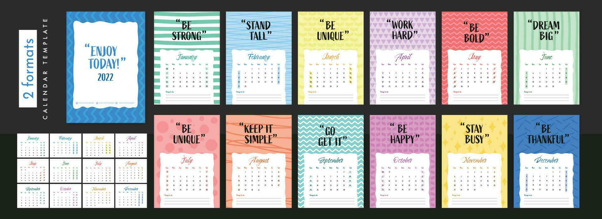 Yearly desk calendar design. vector