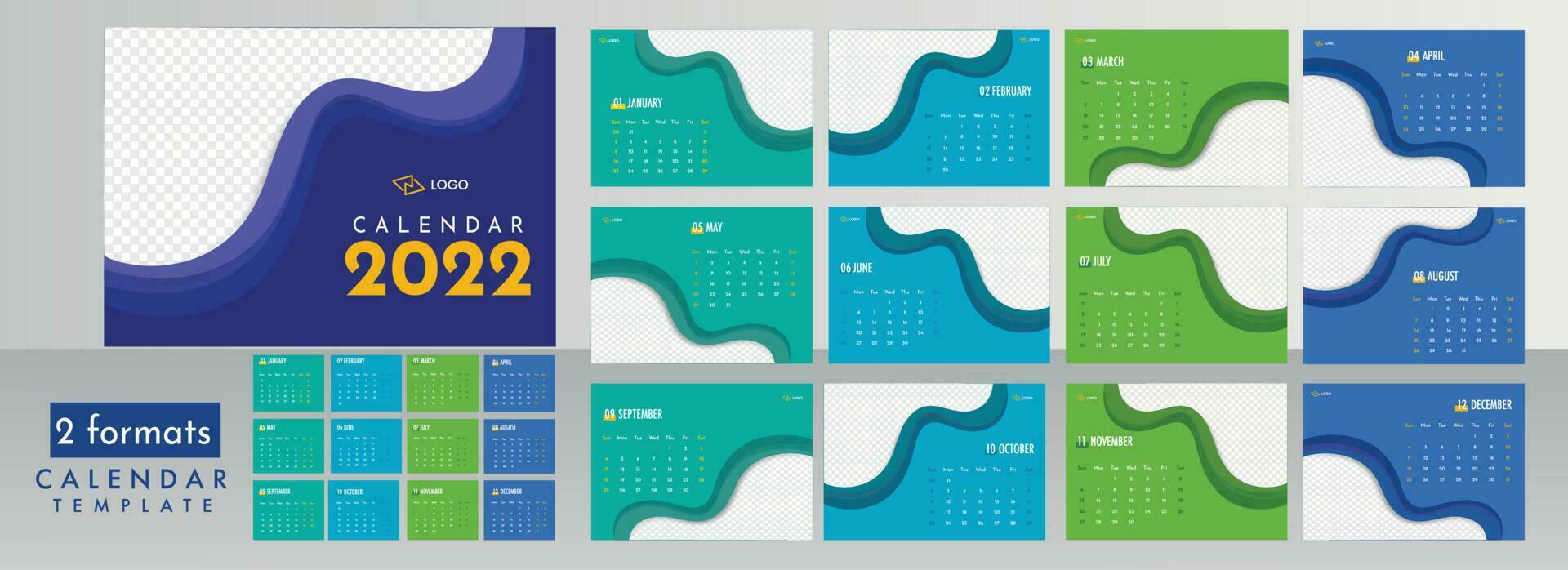 Yearly desk calendar design. vector