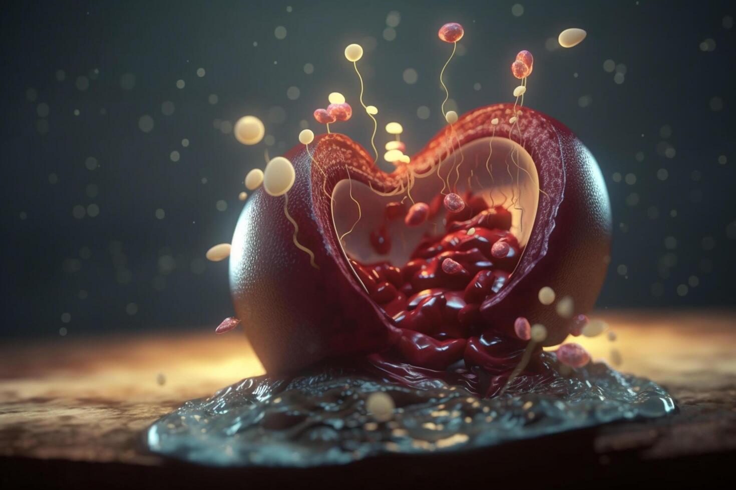 Colorful 3D Illustration of Digestion Process on a Microscopic Scale photo