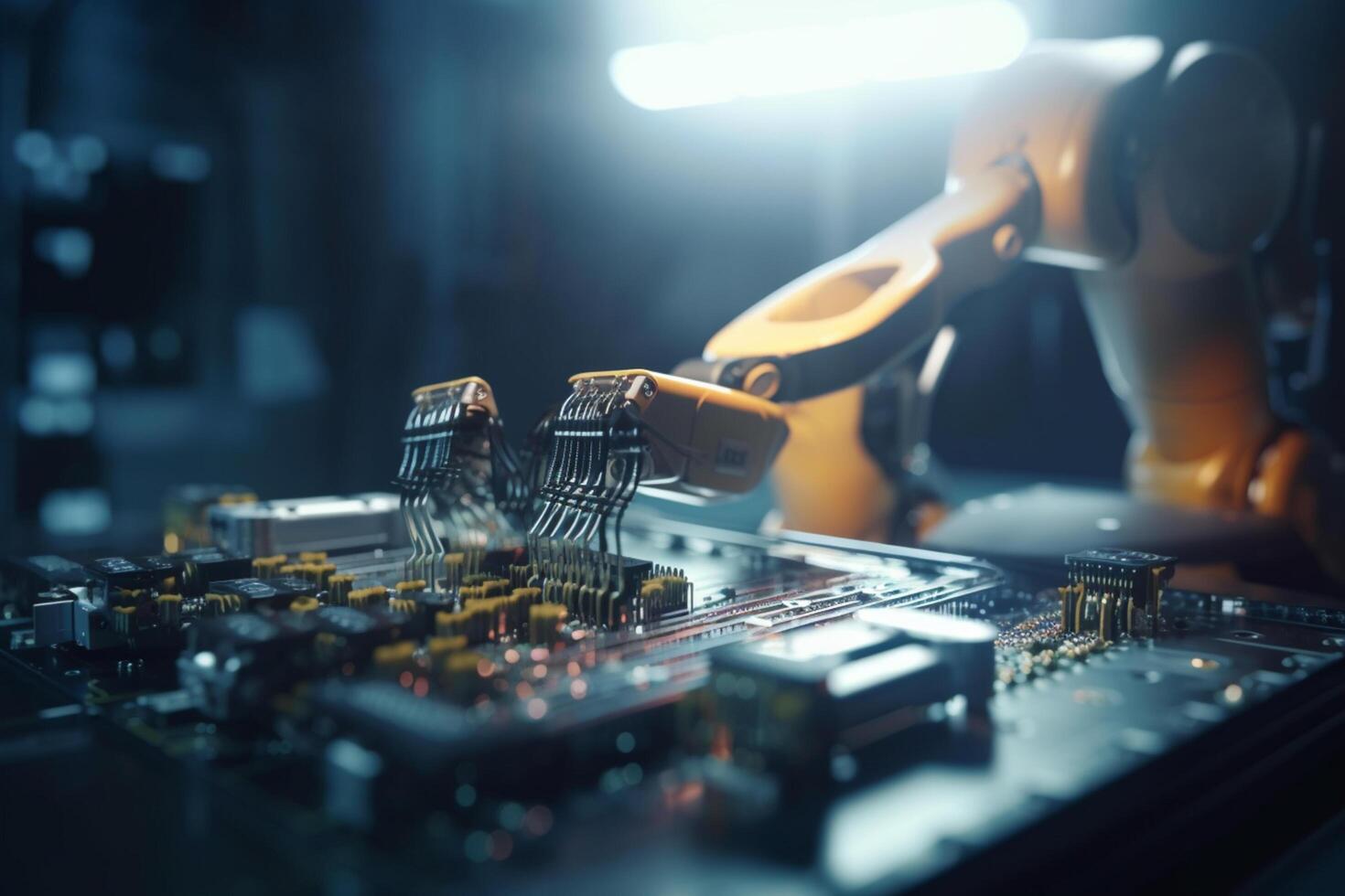 Automated Manufacturing with AI-Powered Robots in a Factory photo