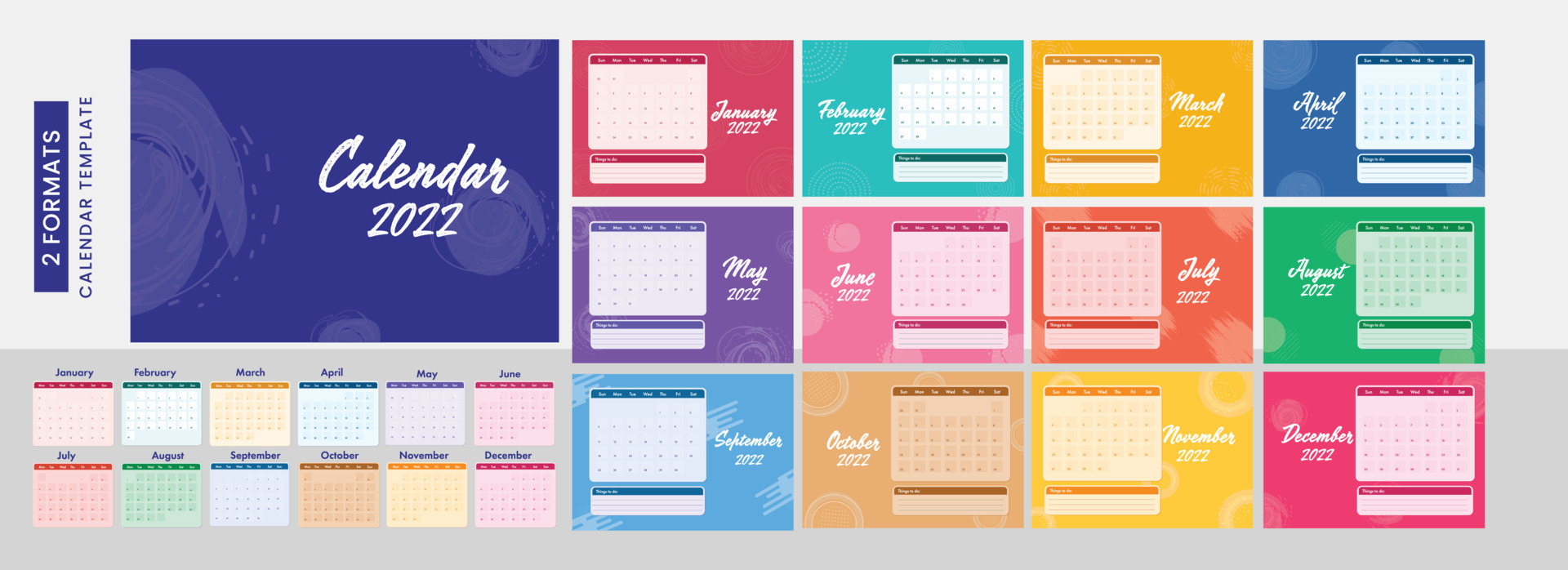 Yearly desk calendar design. 24065243 Vector Art at Vecteezy