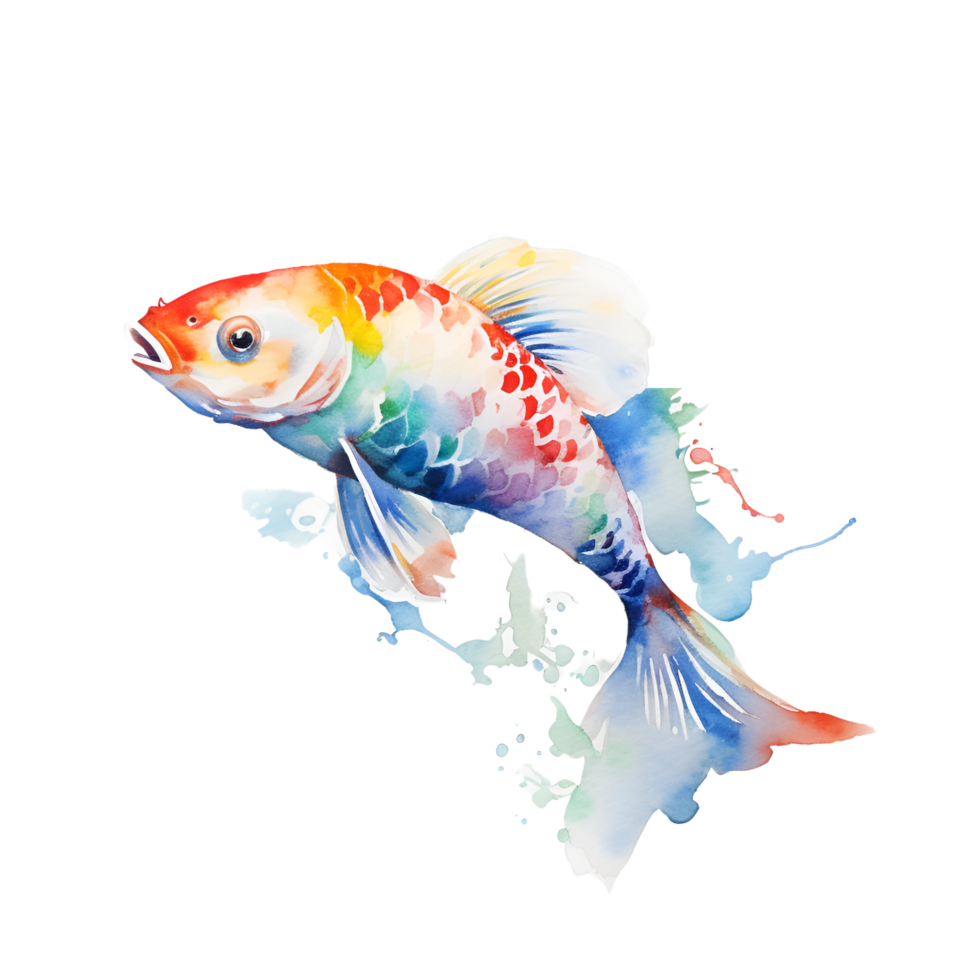 Koi Fisch Aquarell Clip Art ai generiert png