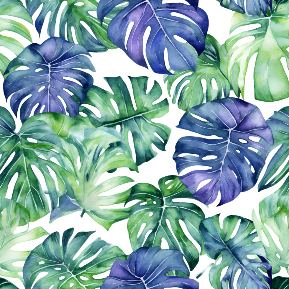 monstera folhas padronizar aguarela clipart ai gerado png