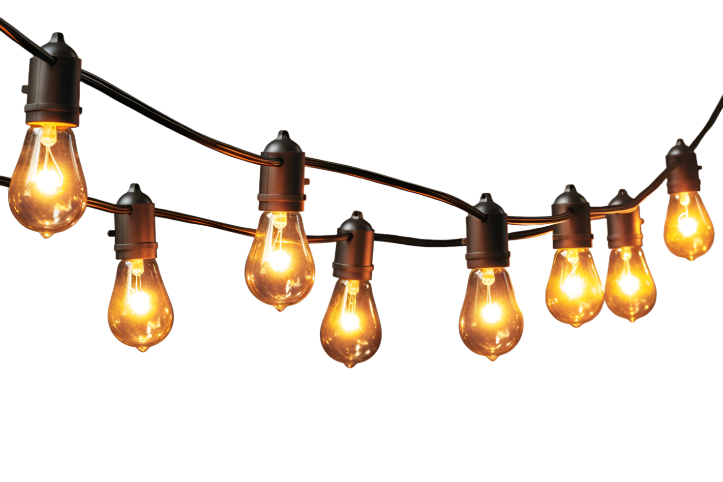 lumière ampoules chaîne aquarelle clipart ai généré png