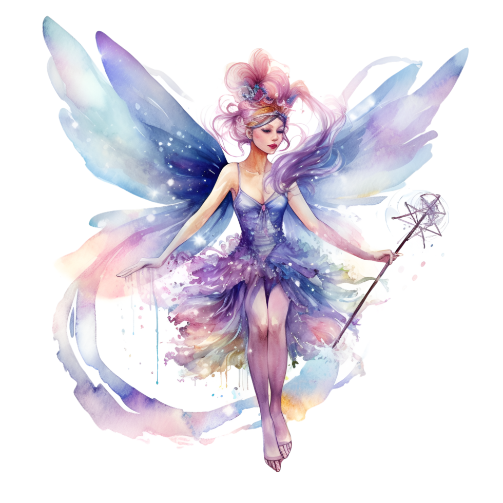 Fée aquarelle clipart ai généré png