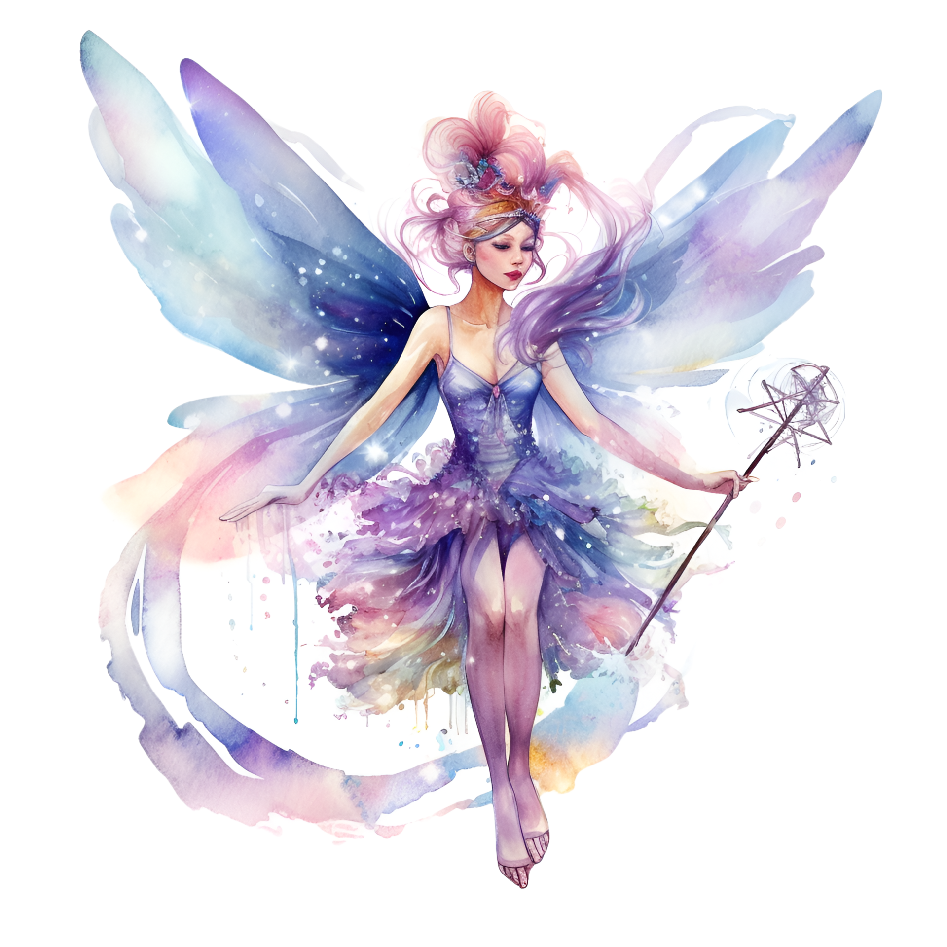 Aqua Fairy 25pc PNG & JPEG Bundle Fairy PNG Watercolor Fairy