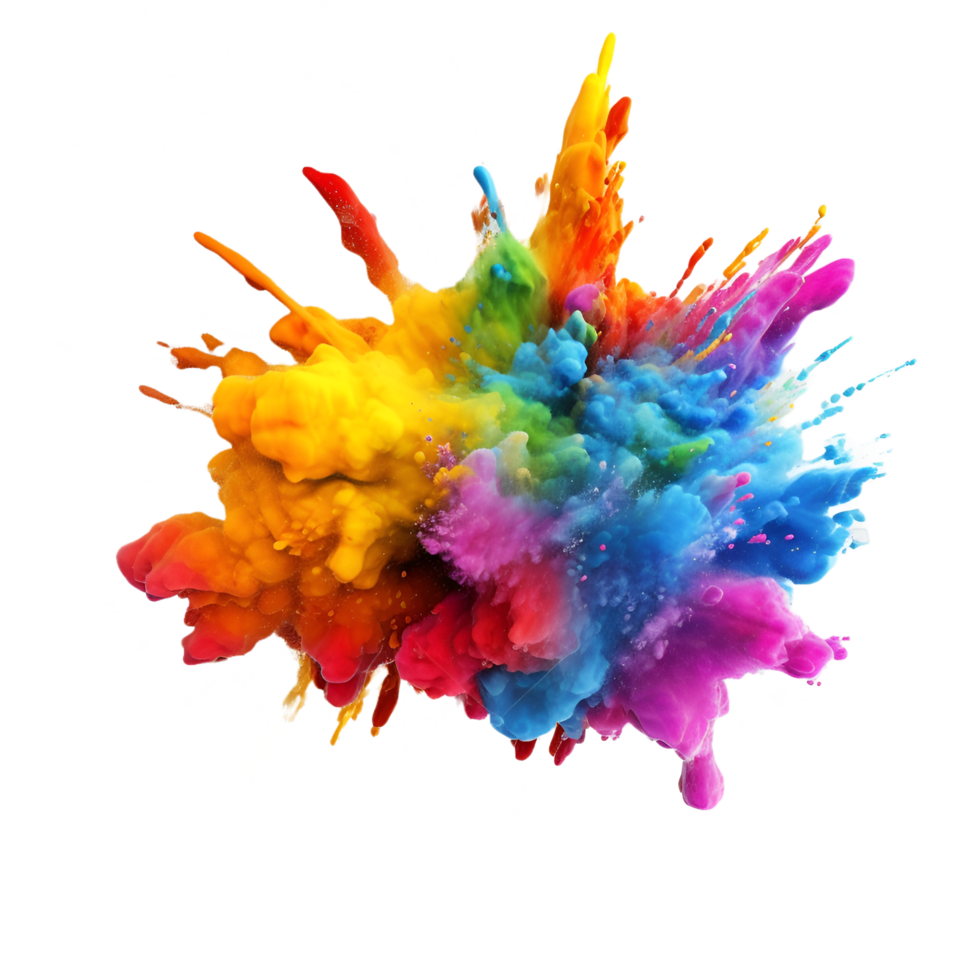 Bright Ink Powder Pigment Explosion Background Element png
