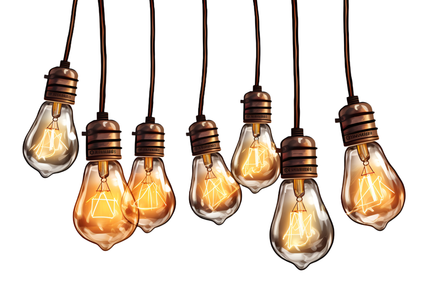 Light Bulbs String Watercolor Clipart png