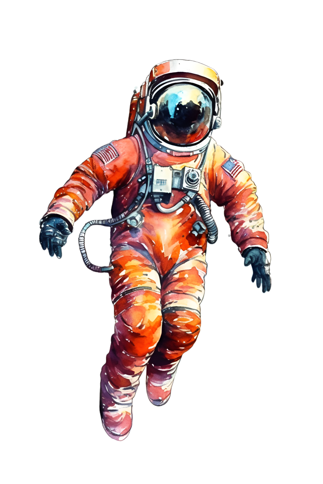 Astronaut Aquarell Clip Art ai generiert 24065357 PNG