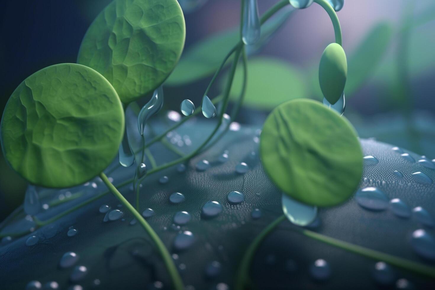 Colorful 3D illustration depicting the chemical process of starch synthesis in plants photo