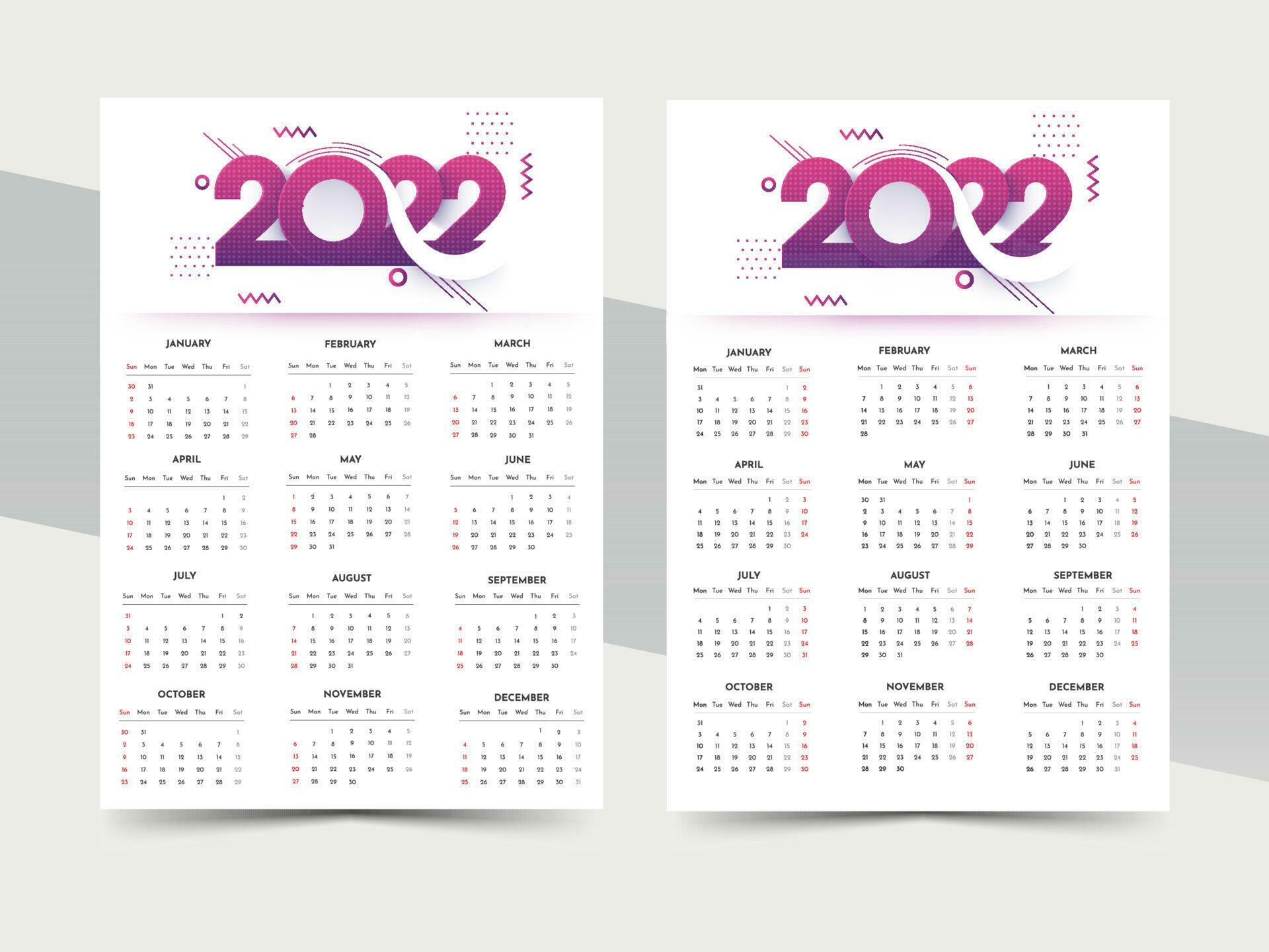Yearly desk calendar design 24065518 vector art at vecteezy