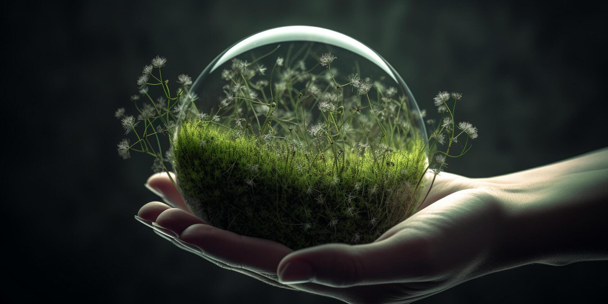 Green Energy Holding the World in Your Hands photo