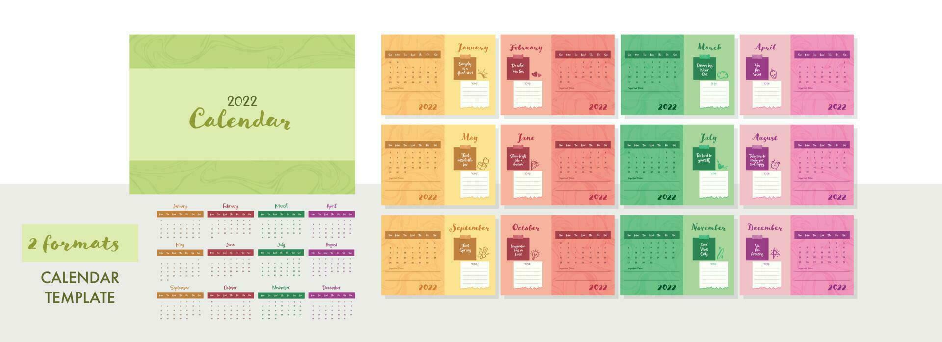 Yearly desk calendar design. vector