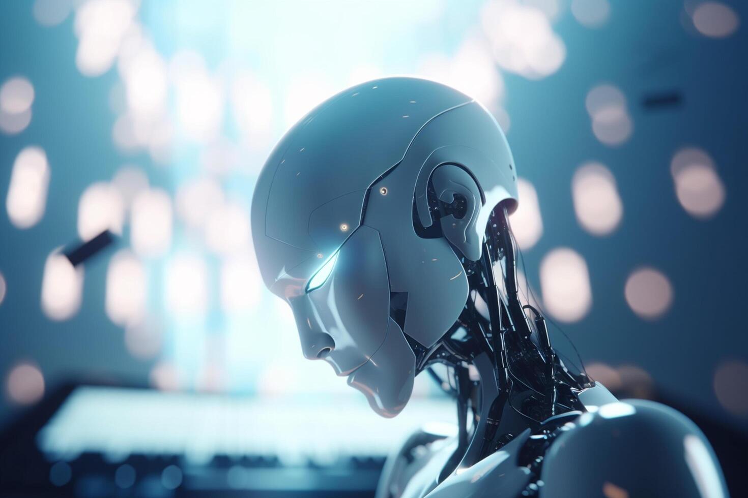 Harmonizing with AI Conceptual illustration of the AI-powered music industry photo