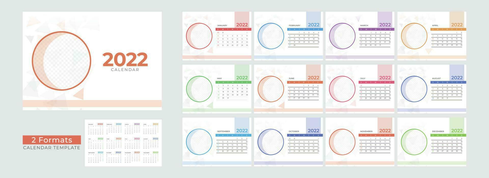 Yearly desk calendar design. vector