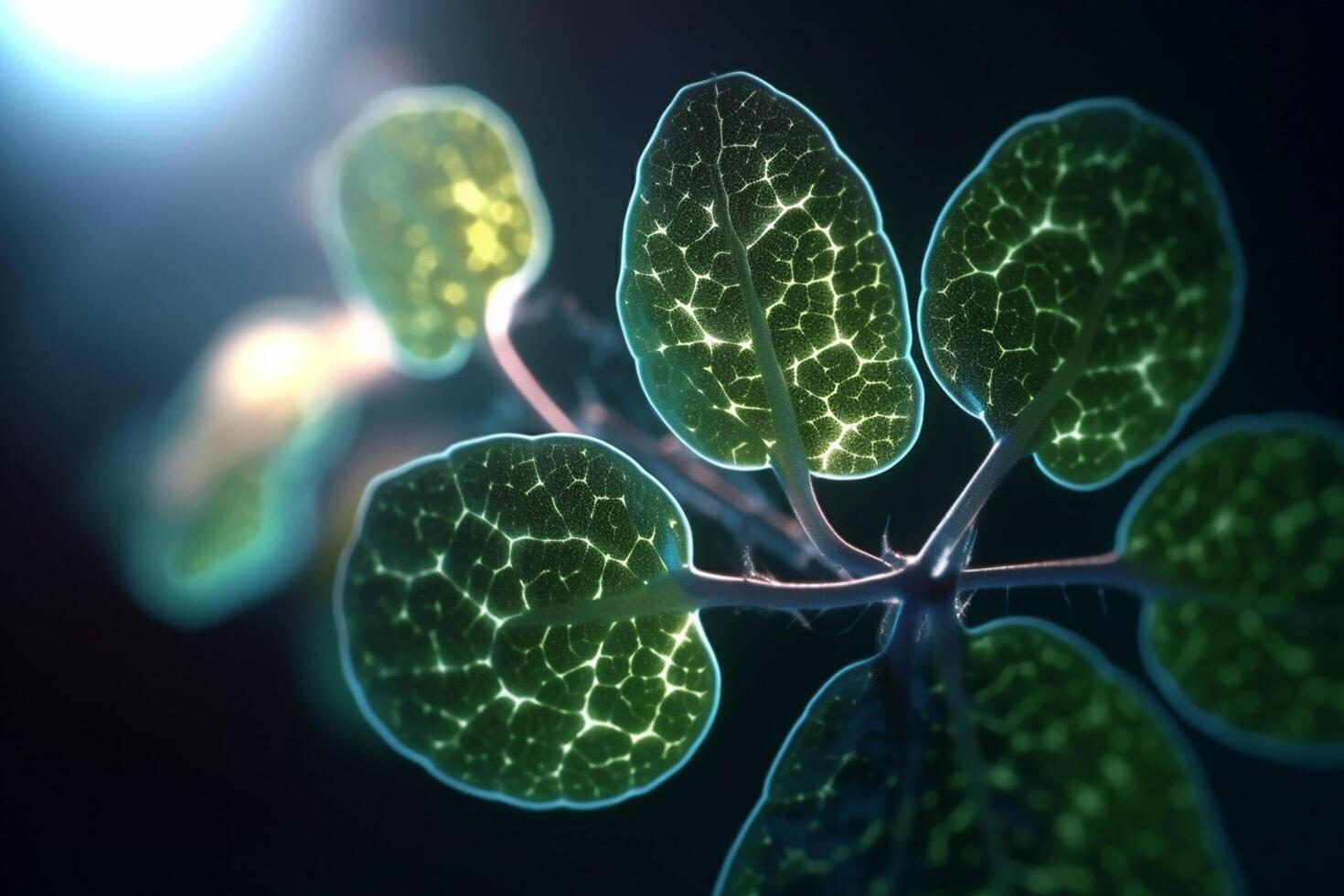 Close-up of Translucent Leaves and Plants as a Symbol of Photosynthesis photo