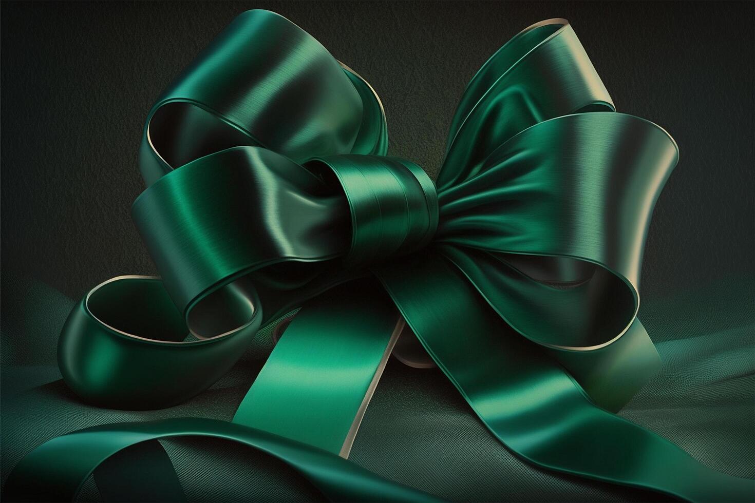 Symbol of Unity and Hope 3D Illustration of a Green Ribbon for World Cancer Day photo