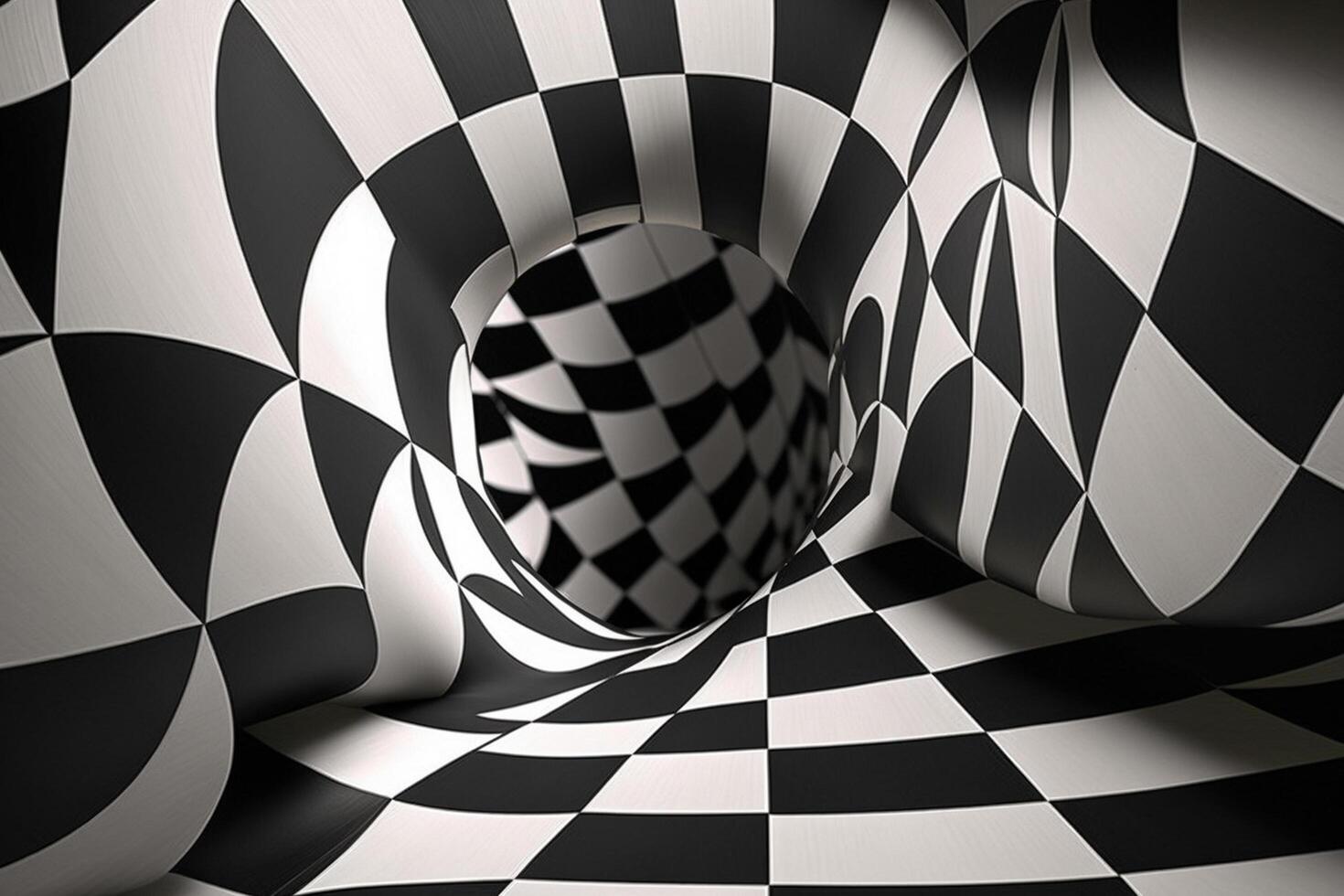 3D Vortex Chessboard Pattern photo