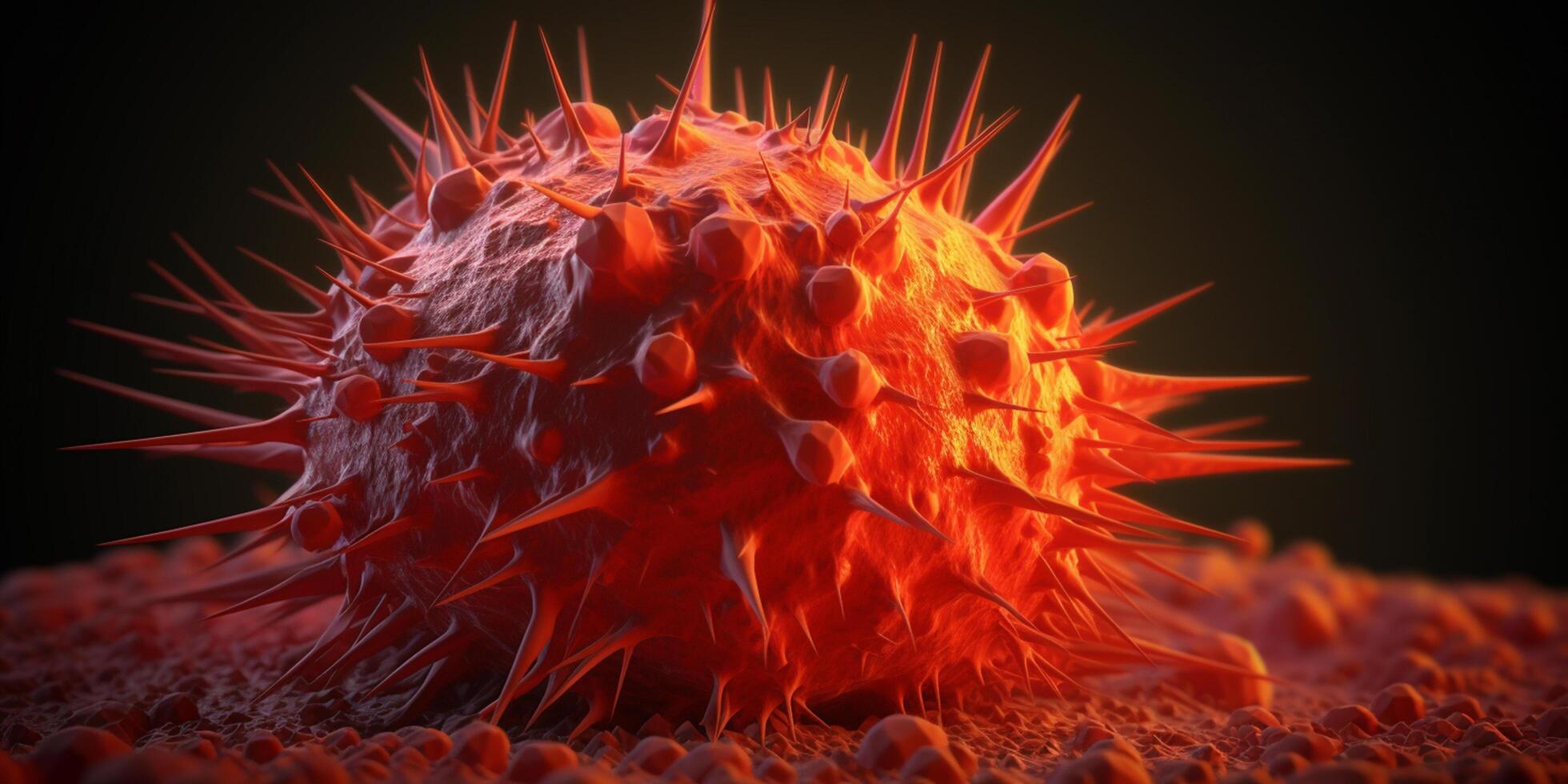 Exploring the Intricacies of Cellular Life A Mesmerizing 3D Illustration Showcasing the Microscopic World of Cancer Cells photo