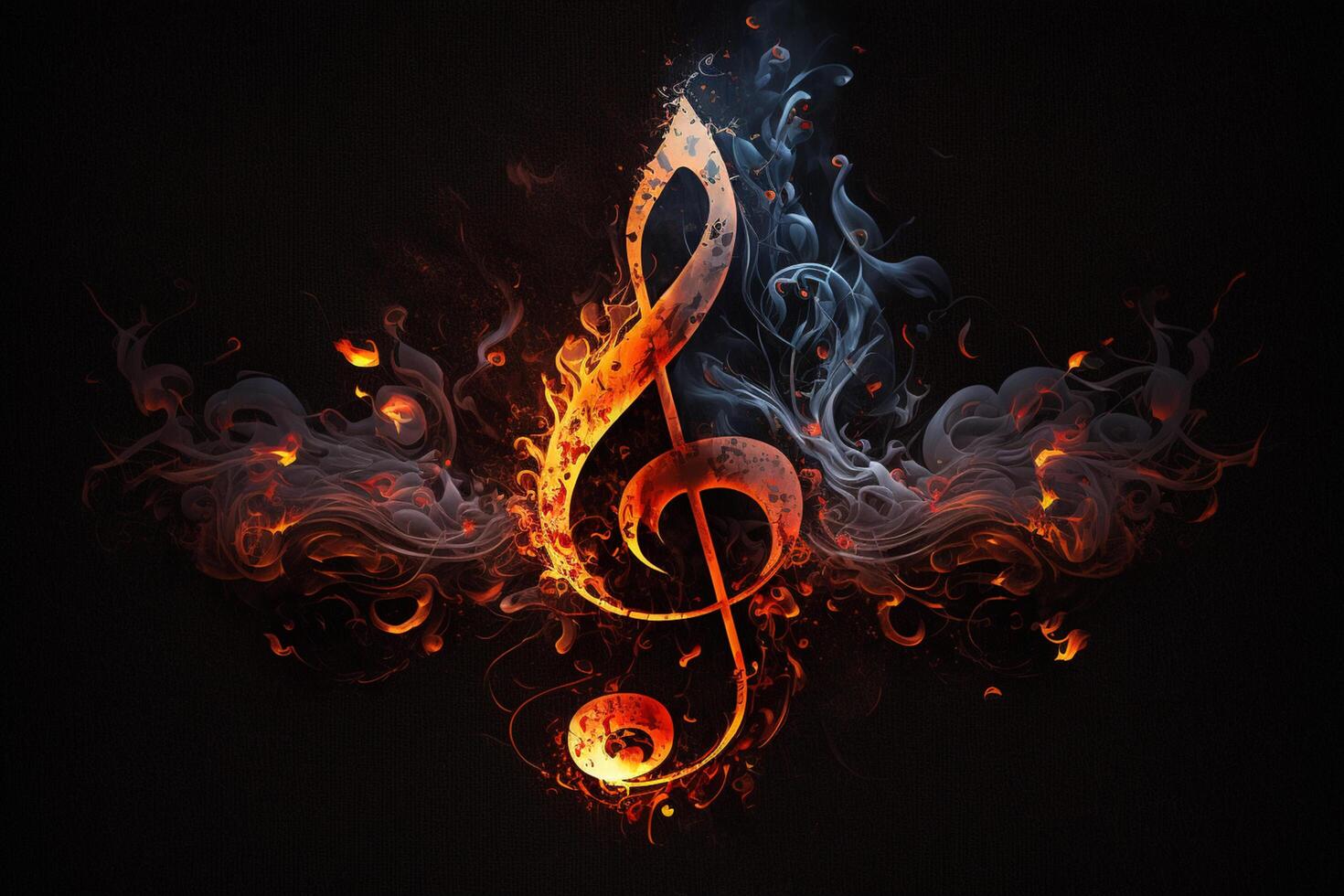 Abstraction of fire violin key photo